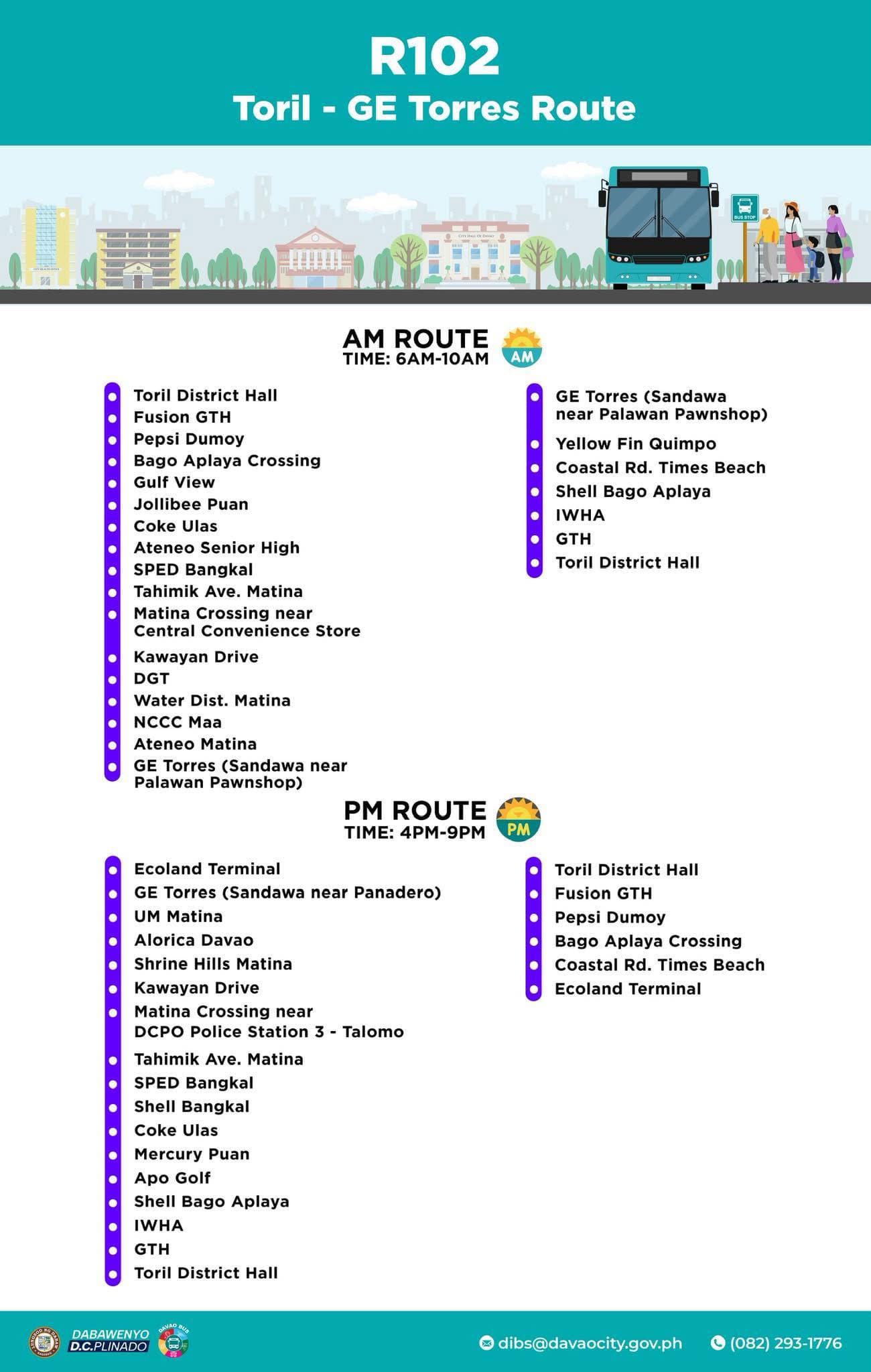 Toril - Ecoland Terminal route map