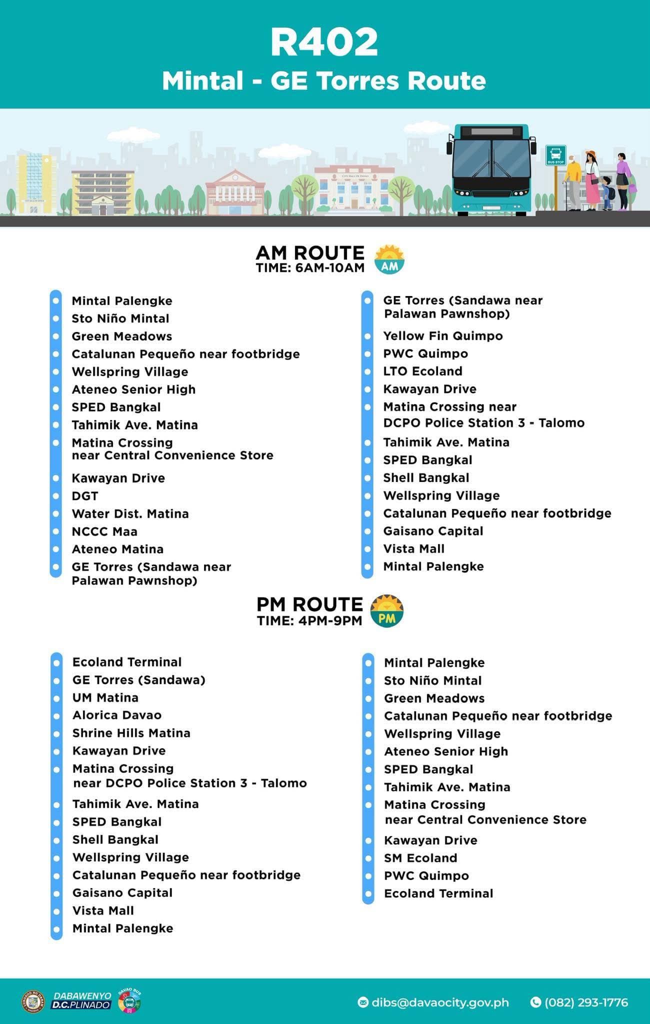 Mintal - GE Torres / Ecoland route map